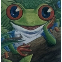 Алмазная мозаика детская на картонной основе 21x25 см подставкой Лягушка