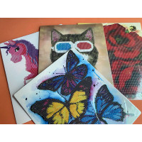 Алмазная мозаика детская на картонной основе 21x25 см подставкой MIX 70 видов 