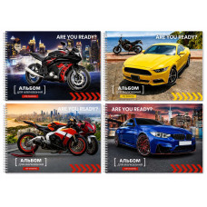 Альбом A4 на пружині 50 аркушів .CARS AND MOTO .160 г/м2