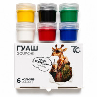 Гуаш 6 кольорів 16 гм