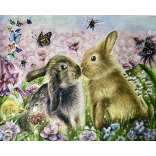 Алмазная мозаика Зайцы 50x40