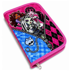 Пенал твердий одинарний на блискавці голограма.Monster High